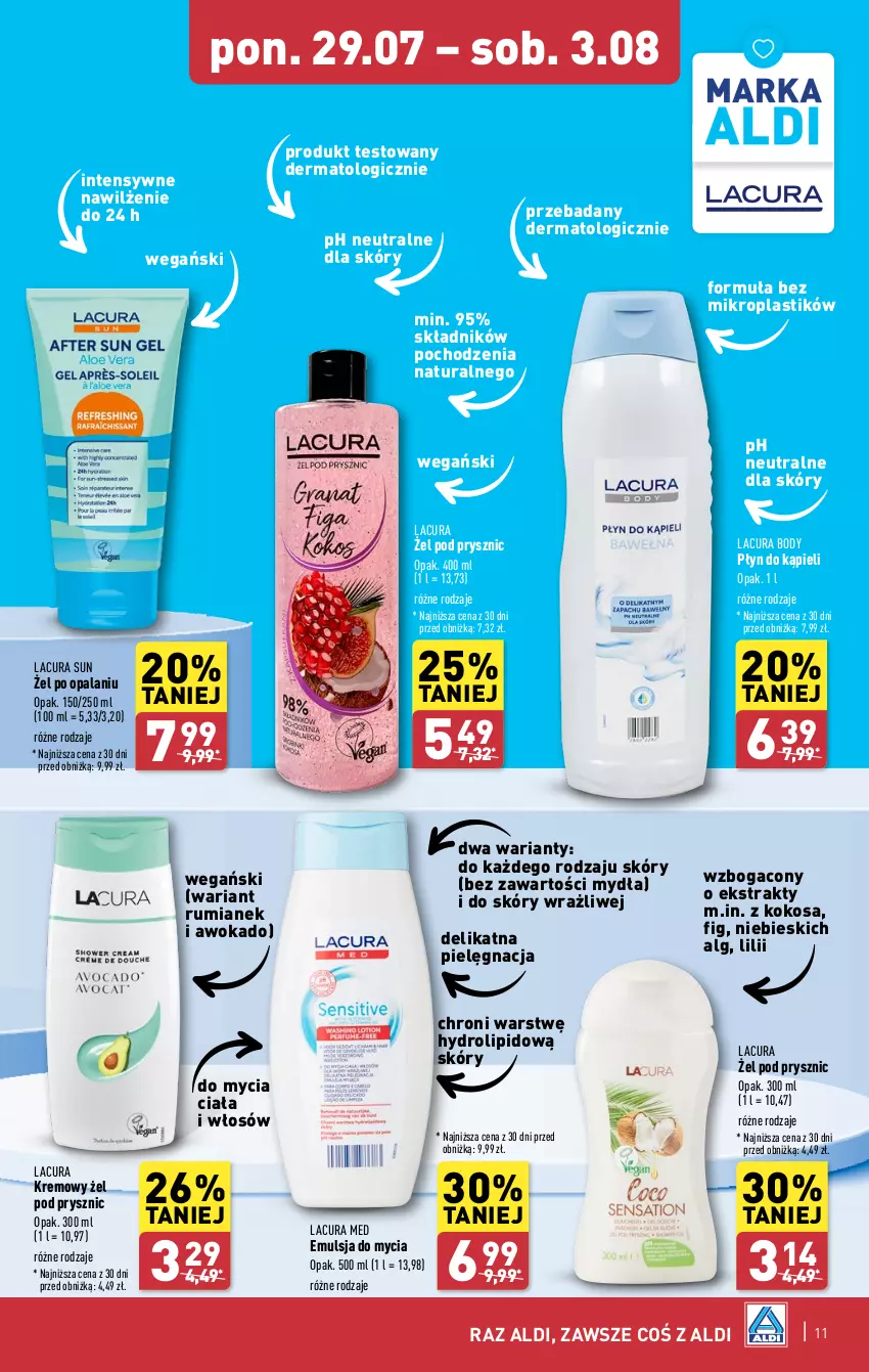 Gazetka promocyjna Aldi - Pełna oferta - ważna 29.07 do 03.08.2024 - strona 11 - produkty: Body, Emulsja, Emulsja do mycia, Kokos, LG, Płyn do kąpieli, Rum