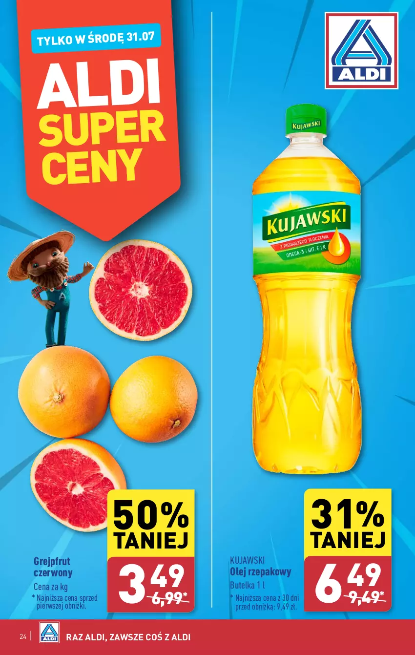 Gazetka promocyjna Aldi - Pełna oferta - ważna 29.07 do 03.08.2024 - strona 24 - produkty: Grejpfrut, Kujawski, Olej, Olej rzepakowy