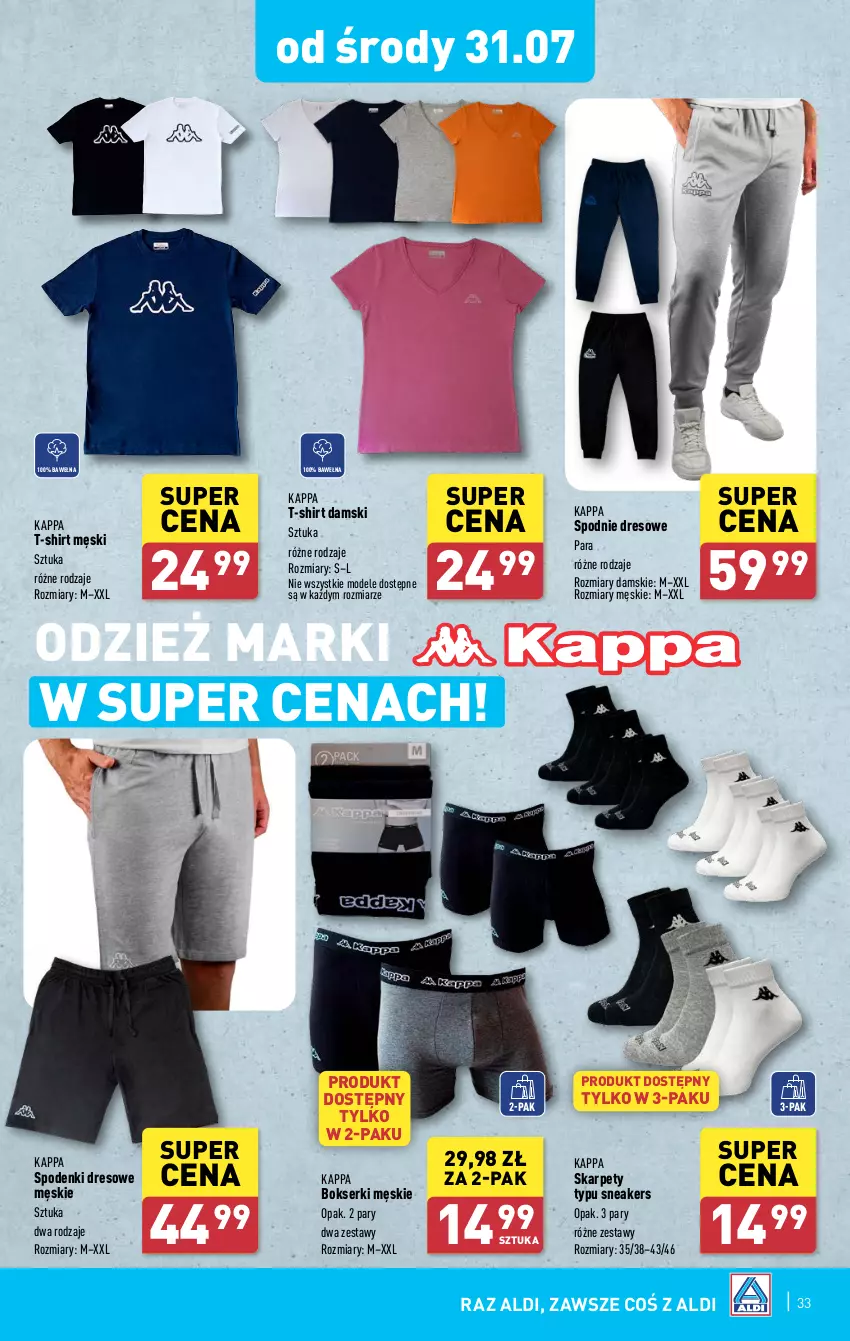 Gazetka promocyjna Aldi - Pełna oferta - ważna 29.07 do 03.08.2024 - strona 33 - produkty: Bokserki, Dres, Karp, Ser, Spodnie, Spodnie dresowe, T-shirt, Wełna