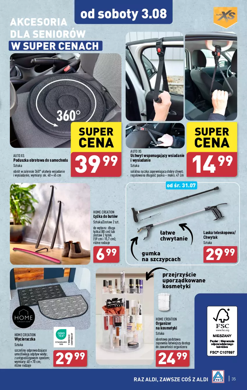 Gazetka promocyjna Aldi - Pełna oferta - ważna 29.07 do 03.08.2024 - strona 35 - produkty: Organizer, Poduszka, Por, Teleskop, Wycieraczka