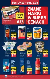 Gazetka promocyjna Aldi - Pełna oferta - Gazetka - ważna od 03.08 do 03.08.2024 - strona 14 - produkty: Lubella, Sałatka, Makaron, Krakus, Sos, Rio Mare, Szynka premium, Bell, Parówki, Parówki z szynki, Sałat, Szynka, Spaghetti, Morliny, Podravka, Tuńczyk, Bella, Kabanos, Vegeta, Grill, Lisner