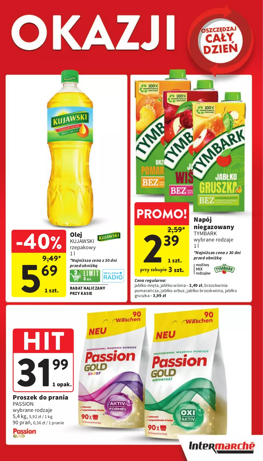 Gazetka promocyjna Intermarche - Gazetka Intermarche - ważna 25.04 do 29.04.2024 - strona 17 - produkty: Arbuz, Kujawski, Mięta, Napój, Napój niegazowany, Olej, Proszek do prania, Tymbark