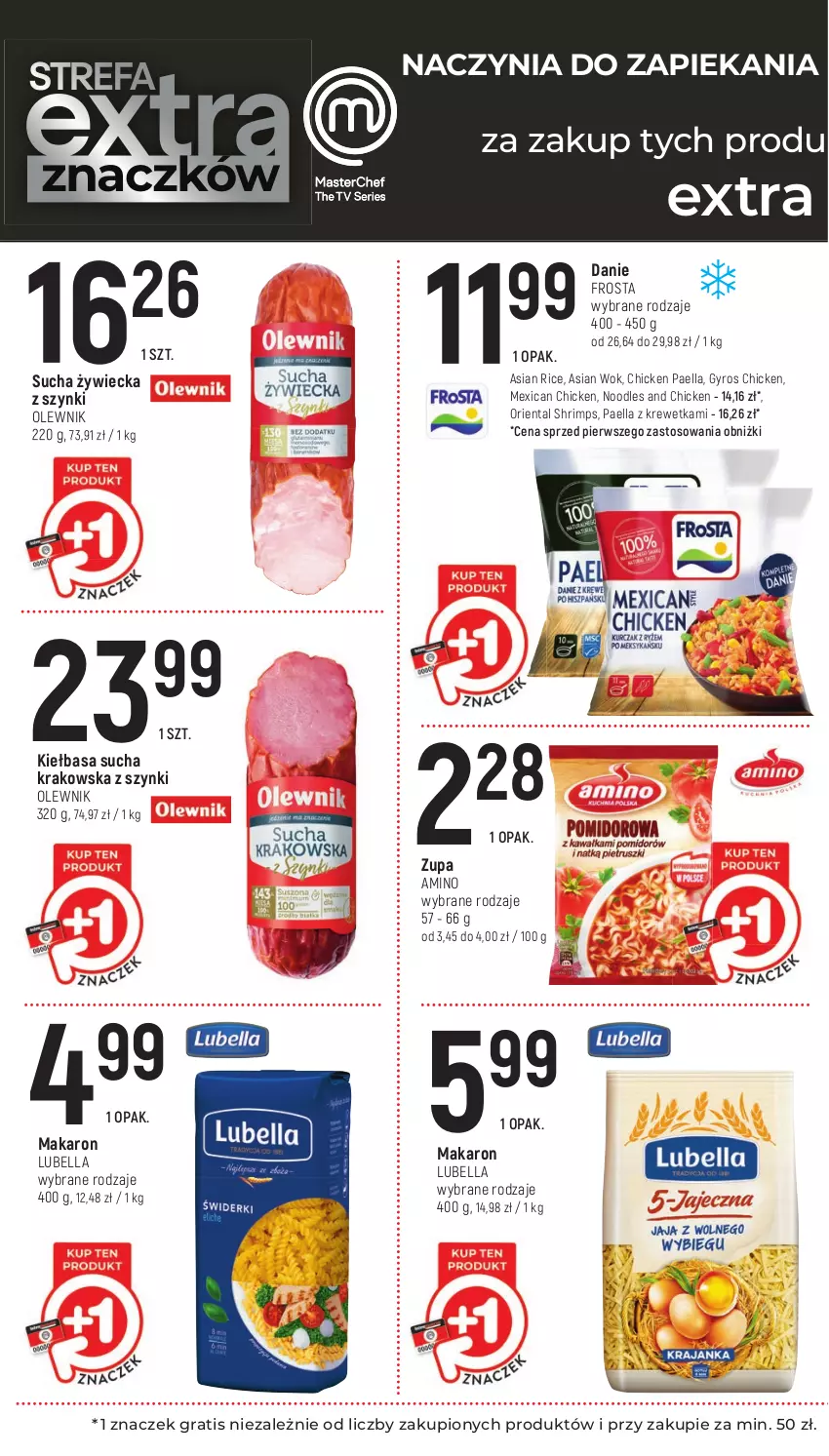 Gazetka promocyjna Intermarche - Gazetka Intermarche - ważna 25.04 do 29.04.2024 - strona 18 - produkty: Bell, Bella, Frosta, Gra, Gyros, Kiełbasa, Lubella, Makaron, Olewnik, Zupa