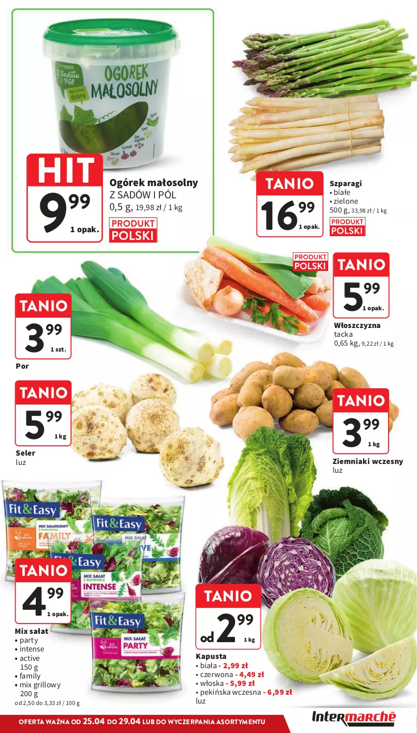 Gazetka promocyjna Intermarche - Gazetka Intermarche - ważna 25.04 do 29.04.2024 - strona 21 - produkty: Fa, Grill, Ogórek, Por, Sałat, Ziemniaki