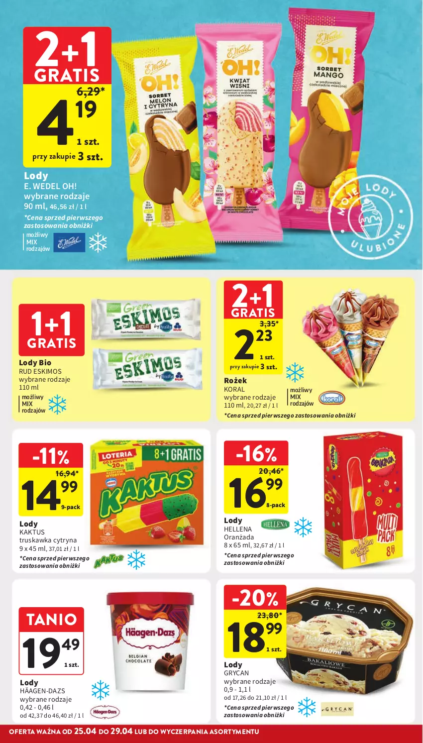 Gazetka promocyjna Intermarche - Gazetka Intermarche - ważna 25.04 do 29.04.2024 - strona 30 - produkty: E. Wedel, Gra, Gry, Hellena, Kaktus, Lody, Oranżada