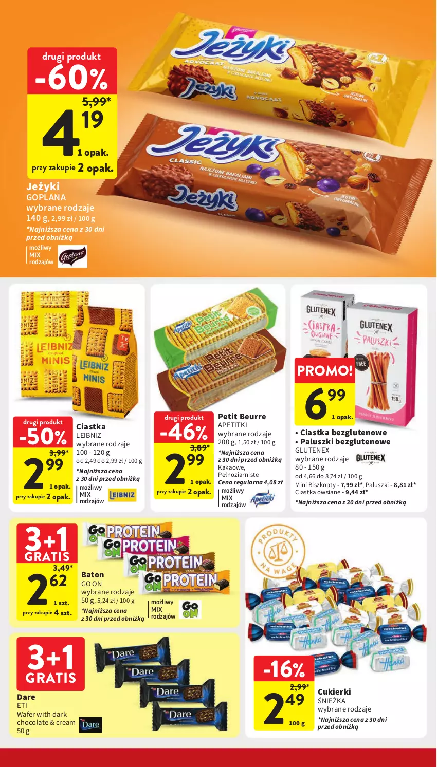 Gazetka promocyjna Intermarche - Gazetka Intermarche - ważna 25.04 do 29.04.2024 - strona 34 - produkty: Baton, Biszkopty, Ciastka, Ciastka owsiane, Cukier, Cukierki, Goplana, Gra, Jeżyki, Kakao, LANA, Tenex