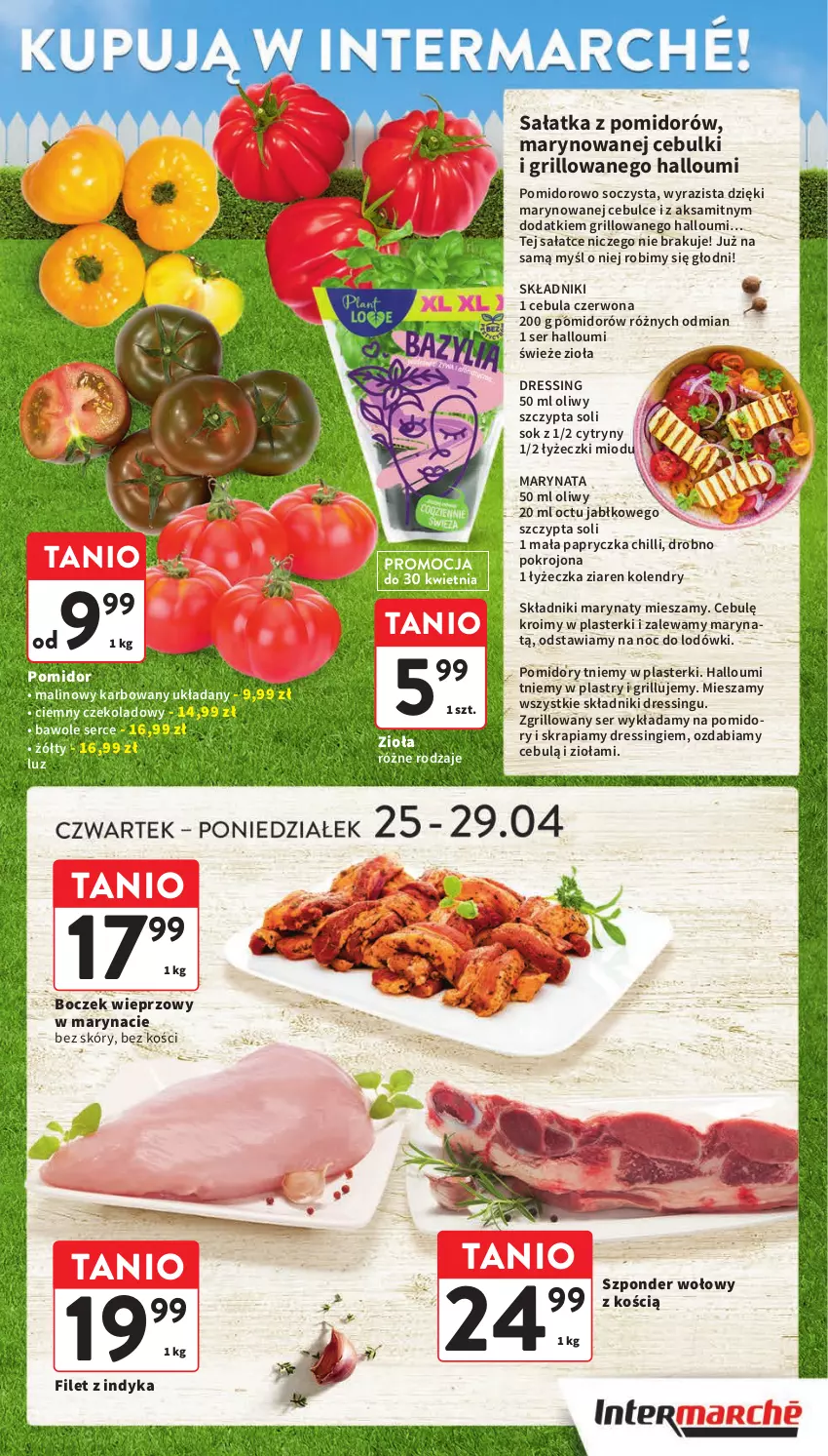 Gazetka promocyjna Intermarche - Gazetka Intermarche - ważna 25.04 do 29.04.2024 - strona 5 - produkty: Aksam, Boczek, Boczek wieprzowy, Cebula, Cebula czerwona, Cytryny, Dres, Grill, Plasterki, Pomidory, Sałat, Sałatka, Ser, Sok, Szponder wołowy