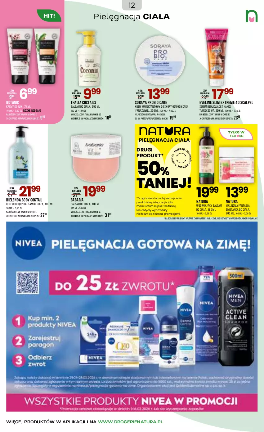 Gazetka promocyjna Drogerie Natura - Gazetka Drogerie Natura - ważna 03.02 do 15.02.2026 - strona 12 - produkty: Balsam do ciała, Bielenda, Body, Eveline, Fa, Fanta, Rum, Ser, Serum