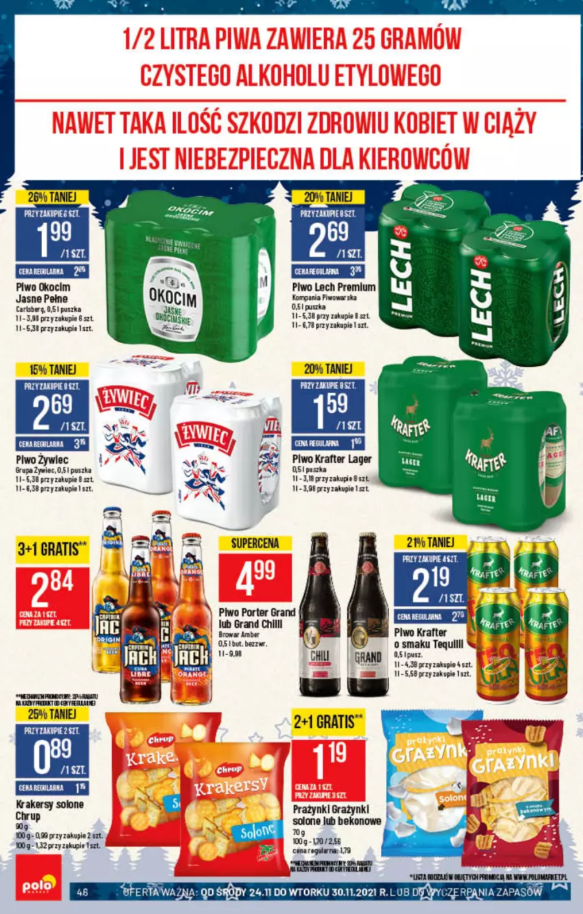 Gazetka promocyjna PoloMarket - Gazetka pomocyjna - ważna 24.11 do 30.11.2021 - strona 46 - produkty: Beko, Carlsberg, EPEE, Fa, Gra, Koc, Lech Premium, Okocim, Piwo, Por