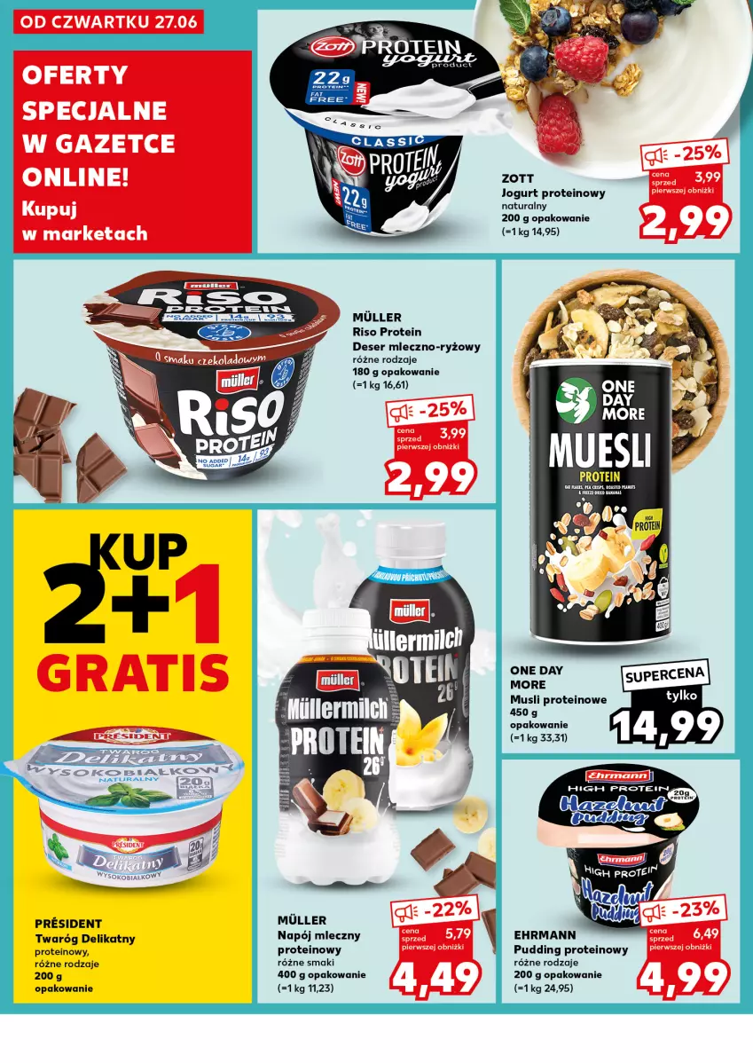 Gazetka promocyjna Kaufland - Kaufland - ważna 08.07 do 10.07.2024 - strona 22 - produkty: Deser, Jogurt, Mus, Napój, Napój mleczny, Pudding, Ryż, Ser, Sok, Twaróg, Twaróg delikatny, Zott