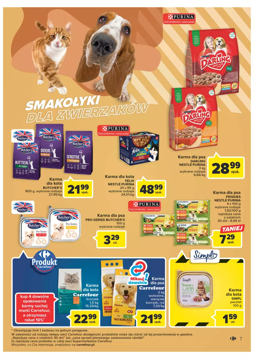 Gazetka promocyjna Carrefour - Gazetka Market - ważna 07.03 do 18.03.2023 - strona 9 - produkty: Butcher's, Felix, Friskies, Pur, Purina, Ser