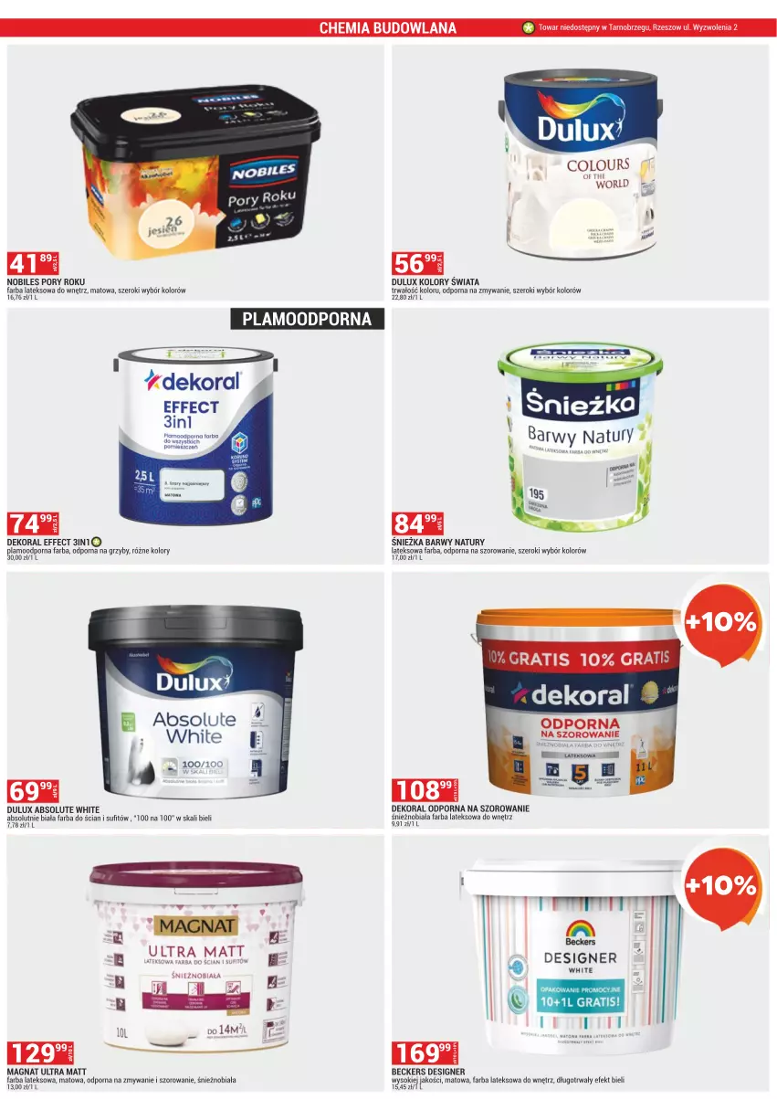 Gazetka promocyjna Merkury Market - ważna 02.01 do 31.01.2024 - strona 42 - produkty: Absolut, Beckers, Dekoral, Dulux, Fa, Farba lateksowa, Gra, Grzyby, LANA, Oral B, Por