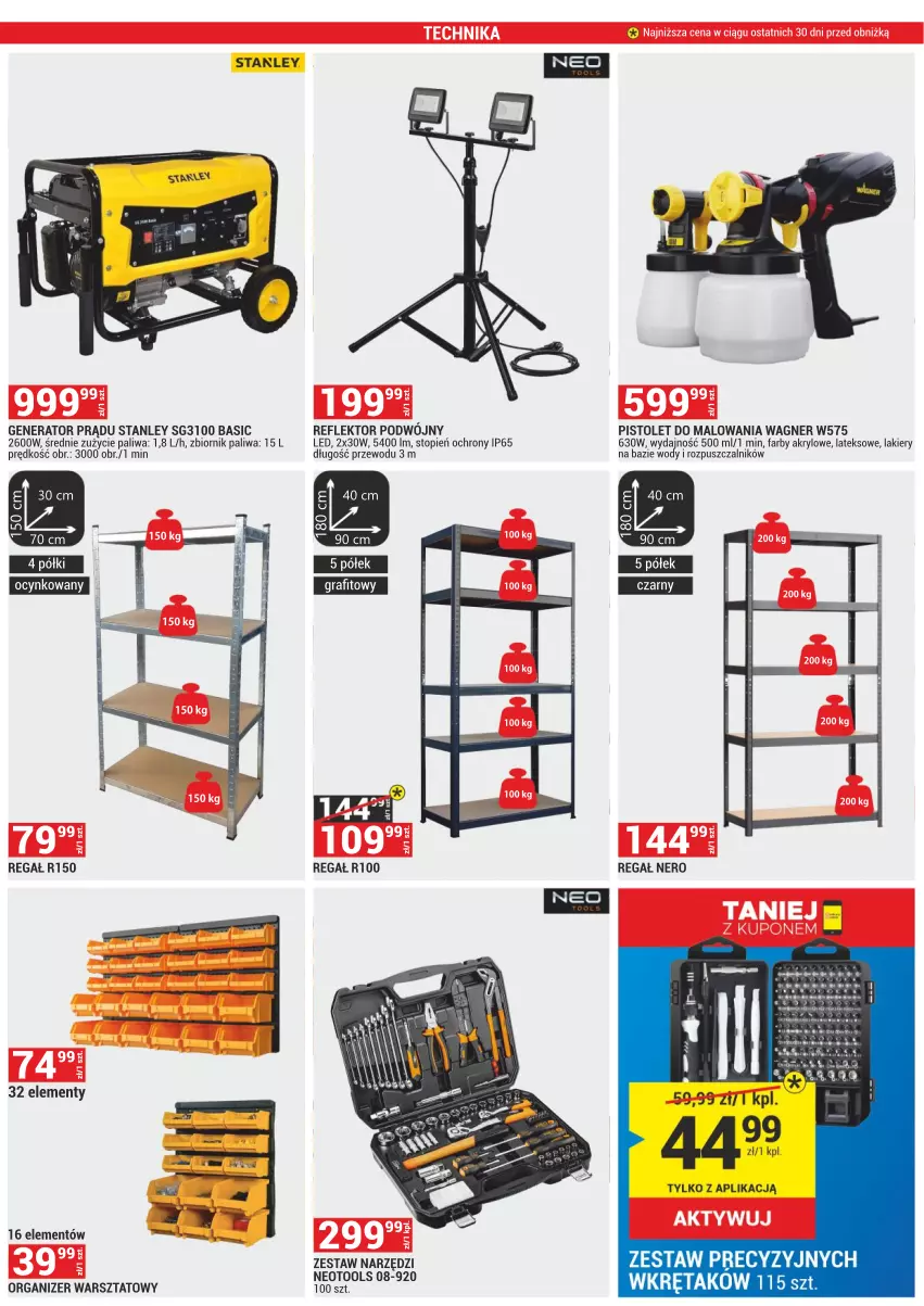 Gazetka promocyjna Merkury Market - ważna 02.01 do 31.01.2024 - strona 47 - produkty: Fa, Lakier, Organizer, Pistolet, Reflektor, Regał, Top, Wkręt, Zestaw narzędzi