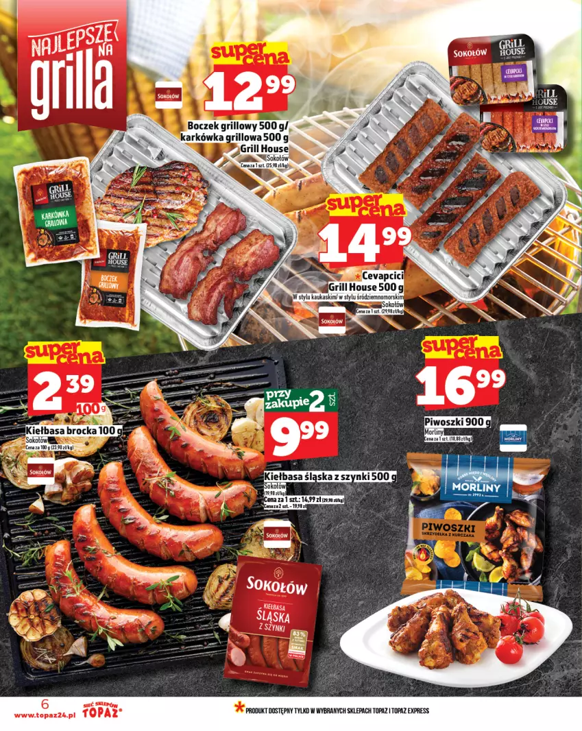 Gazetka promocyjna Topaz - Gazetka - ważna 17.07 do 23.07.2025 - strona 6 - produkty: Boczek, Kask, Sok, Sokołów, Top