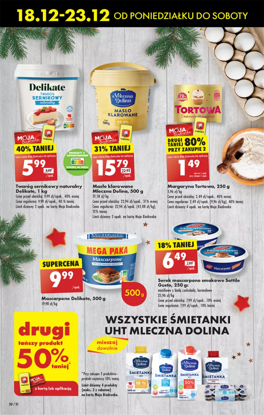 Gazetka promocyjna Biedronka - Od poniedzialku - ważna 18.12 do 23.12.2023 - strona 34 - produkty: Dron, Margaryna, Mascarpone, Masło, Masło klarowane, Ser, Serek, Twaróg