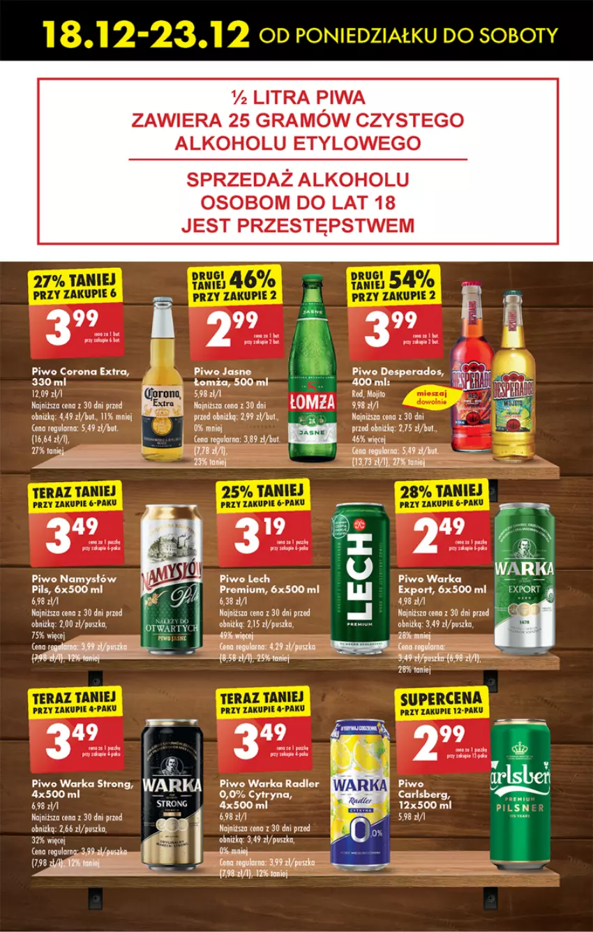 Gazetka promocyjna Biedronka - Od poniedzialku - ważna 18.12 do 23.12.2023 - strona 49 - produkty: Carlsberg, Desperados, Fa, Gra, Namysłów, Olej, Parka, Piwa, Piwo, Piwo jasne, Por, Radler, Warka