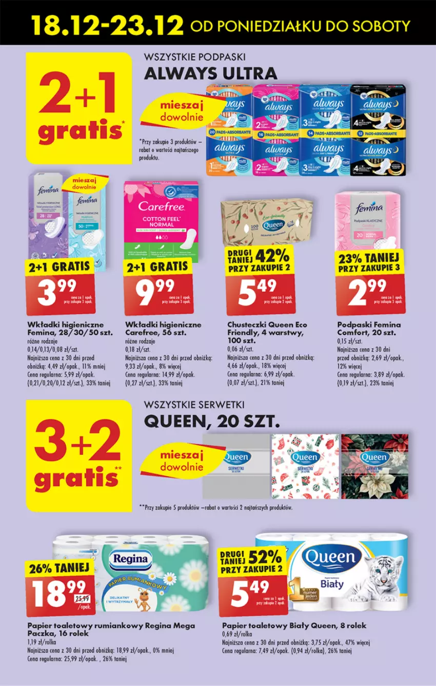 Gazetka promocyjna Biedronka - Od poniedzialku - ważna 18.12 do 23.12.2023 - strona 55 - produkty: Always, Carefree, Chusteczki, Fa, Gin, Gra, Papier, Papier toaletowy, Podpaski, Rum, Ser, Serwetki, Wkładki