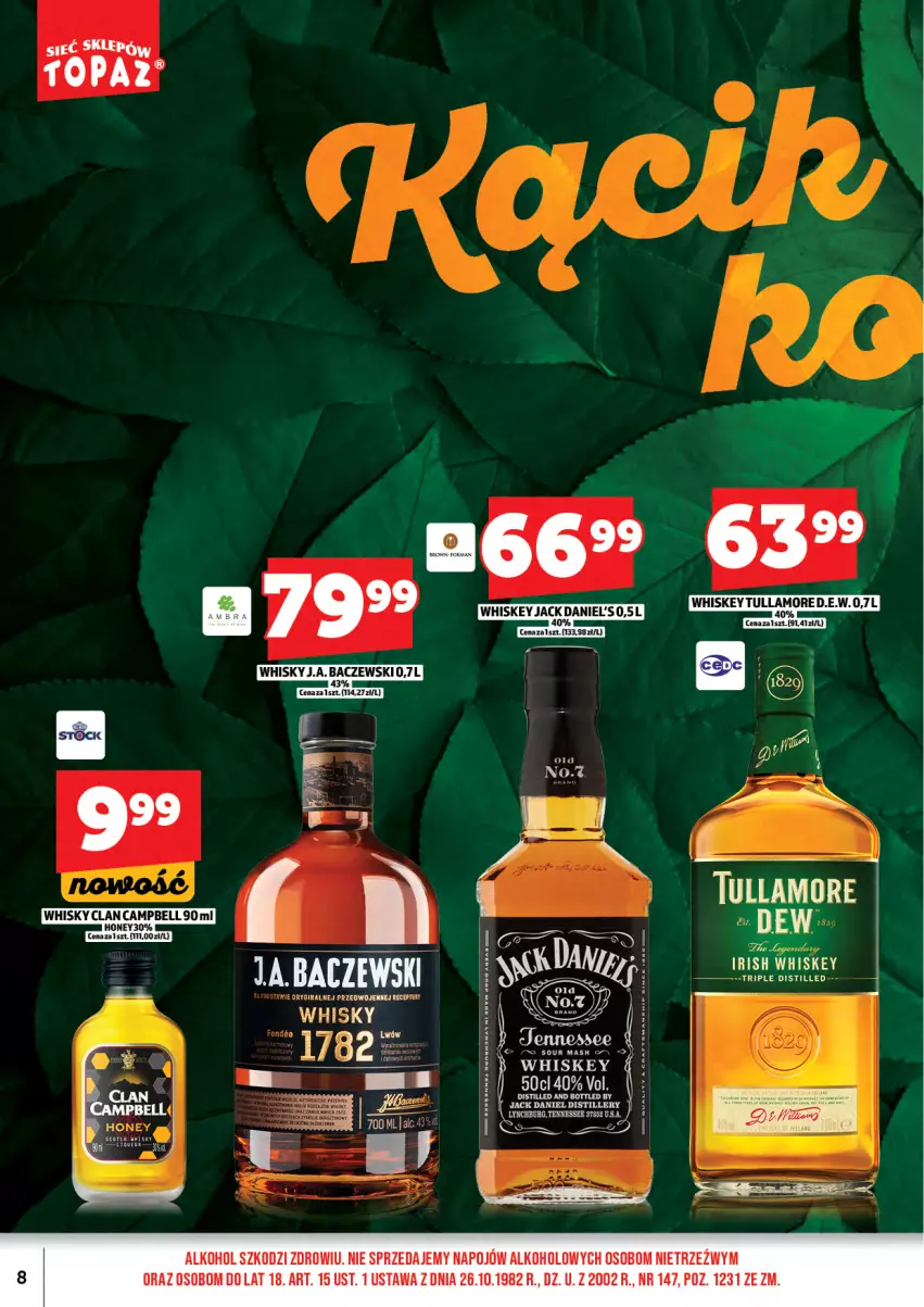 Gazetka promocyjna Topaz - Gazetka - ważna 01.11 do 16.11.2025 - strona 10 - produkty: Bell, Gin, Por, Whisky