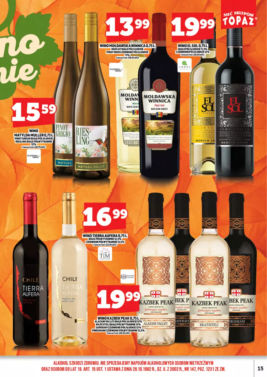 Gazetka promocyjna Topaz - Gazetka - ważna 01.11 do 16.11.2025 - strona 17 - produkty: Top, Wino