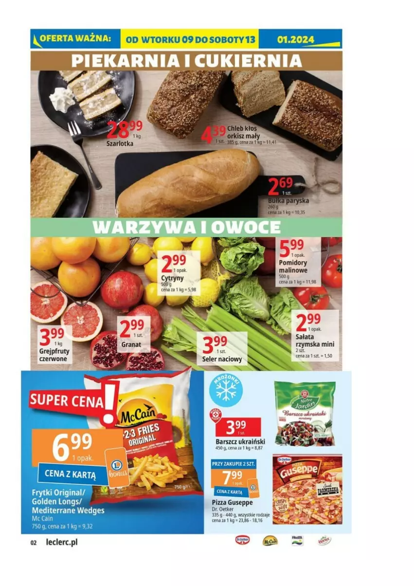 Gazetka promocyjna E Leclerc - ważna 09.01 do 20.01.2024 - strona 12 - produkty: Cytryny, Dr. Oetker, Pizza, Pomidory, Seler naciowy