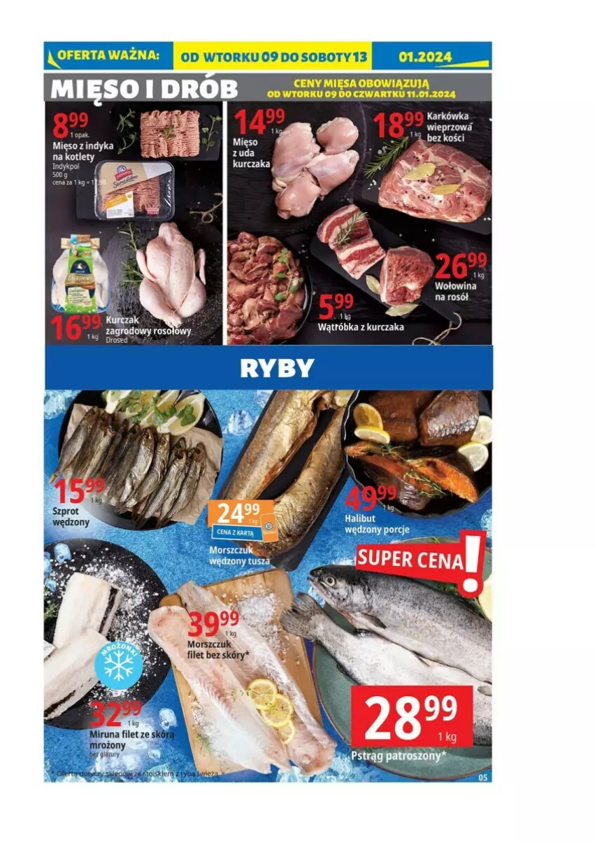 Gazetka promocyjna E Leclerc - ważna 09.01 do 20.01.2024 - strona 28 - produkty: Drób, Halibut, Kotlet, Kurczak, Mięso, Mięso z indyka