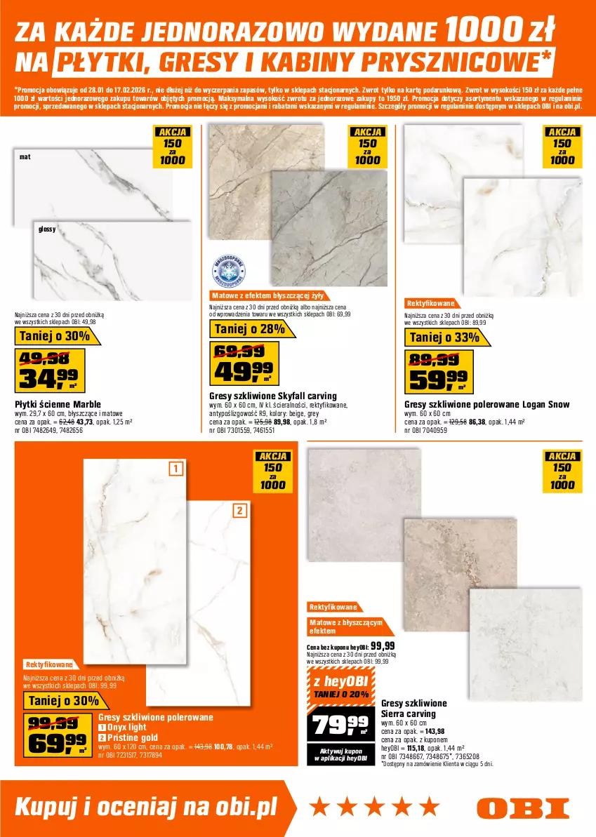 Gazetka promocyjna Obi - Gazetka OBI - ważna 28.01 do 17.02.2026 - strona 3 - produkty: Fa, Gres, Klej, Klej do gresu, Sok, Top