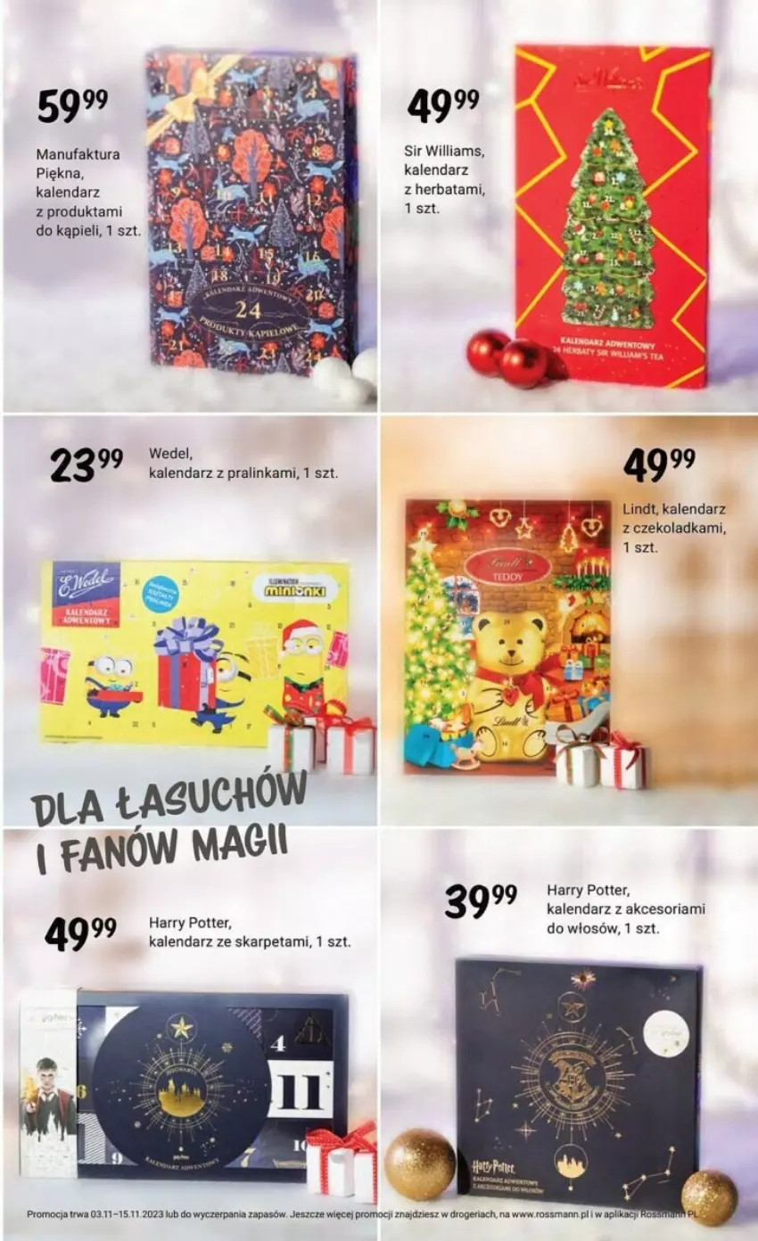 Gazetka promocyjna Rossmann - ważna 03.11 do 15.11.2023 - strona 12 - produkty: Fa, Harry Potter, Herbata, Iams, Inka, Kalendarz, Karp, Lindt