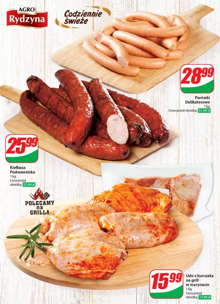 Gazetka promocyjna Dino - Gazetka 19 / 2024 - ważna 08.05 do 14.05.2024 - strona 30 - produkty: Grill, Kiełbasa, Kiełbasa podwawelska, Kurczak, Parówki, Udo z kurczaka, Wawel