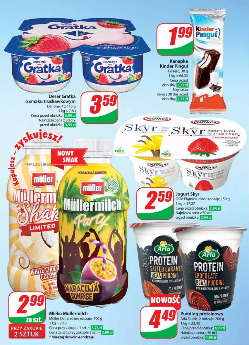 Gazetka promocyjna Dino - Gazetka 19 / 2024 - ważna 08.05 do 14.05.2024 - strona 40 - produkty: Danone, Deser, Ferrero, Gra, Jogurt, Kinder, Mleko, Piątnica, Pudding, Ser