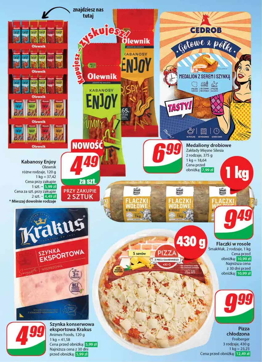 Gazetka promocyjna Dino - Gazetka 19 / 2024 - ważna 08.05 do 14.05.2024 - strona 42 - produkty: EPEE, Fa, Kabanos, Krakus, Lion, Piec, Pizza, Por, Ser, Sport, Szynka, Szynka konserwowa