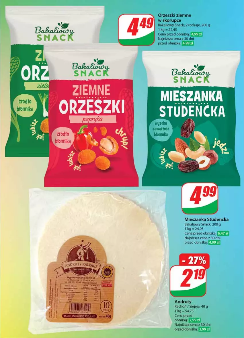 Gazetka promocyjna Dino - Gazetka 19 / 2024 - ważna 08.05 do 14.05.2024 - strona 43 - produkty: Mieszanka studencka, Orzeszki, Orzeszki ziemne, Sok