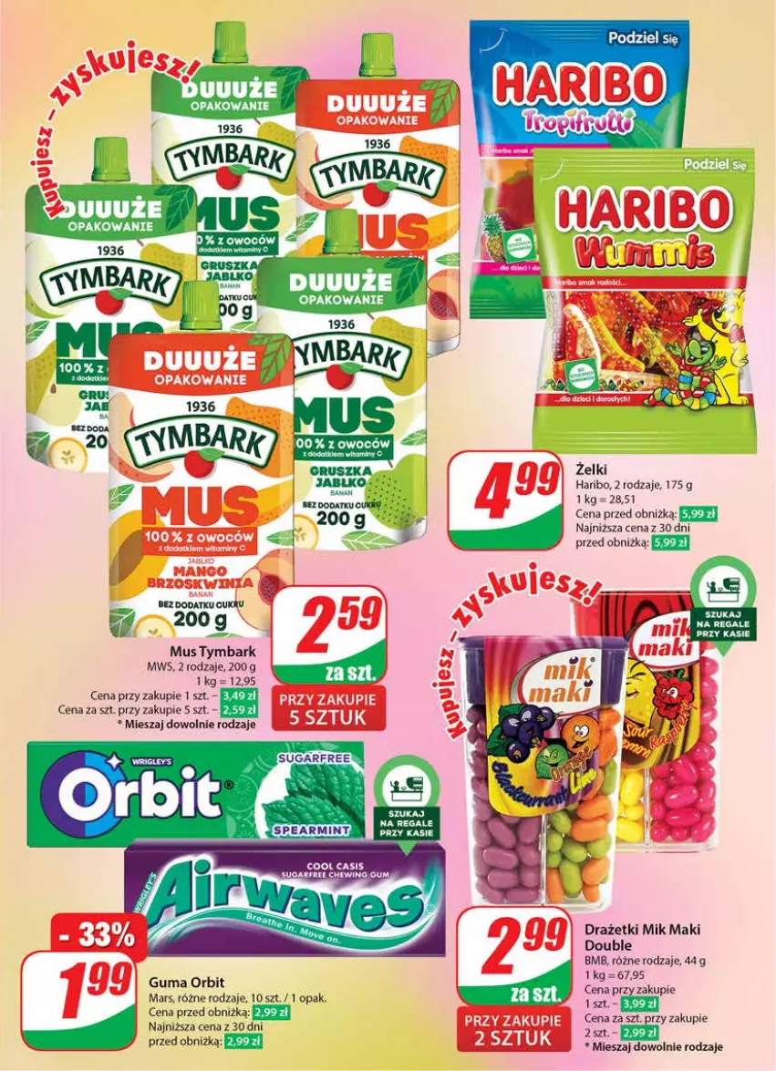 Gazetka promocyjna Dino - Gazetka 19 / 2024 - ważna 08.05 do 14.05.2024 - strona 5 - produkty: Haribo, Mars, Mus, Orbit, Tymbark