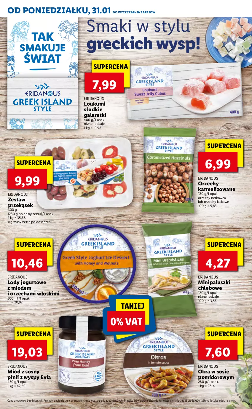 Gazetka promocyjna Lidl - KATALOG TYDZIEŃ WYSP GRECKICH - ważna 05.02 do 05.02.2022 - strona 2 - produkty: Chleb, Gala, Galaretki, Isla, Jogurt, Lody, Miód, Sos