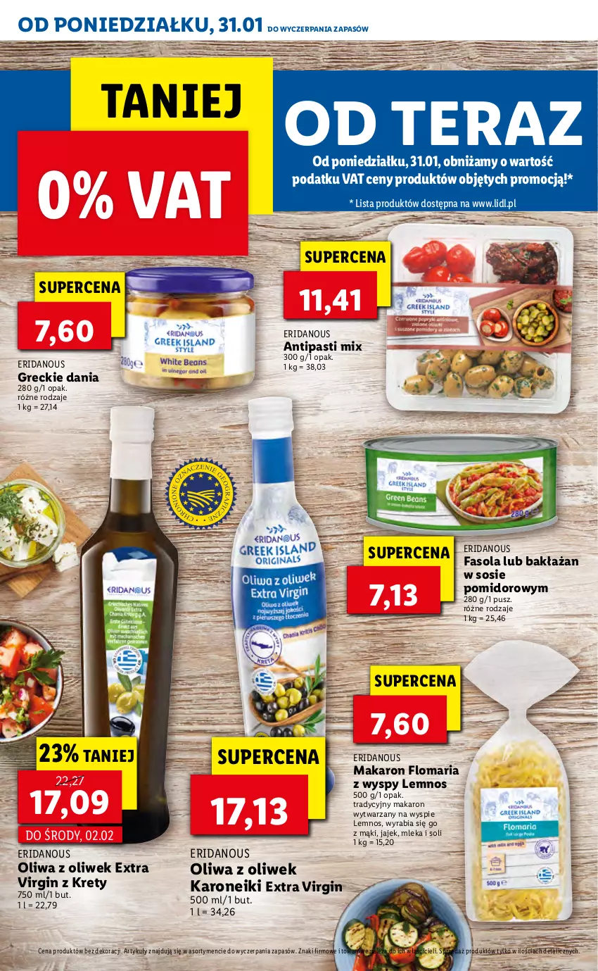 Gazetka promocyjna Lidl - KATALOG TYDZIEŃ WYSP GRECKICH - ważna 05.02 do 05.02.2022 - strona 3 - produkty: Fa, Fasola, Gin, Kret, Makaron, Oliwa z oliwek, Sos, Tera