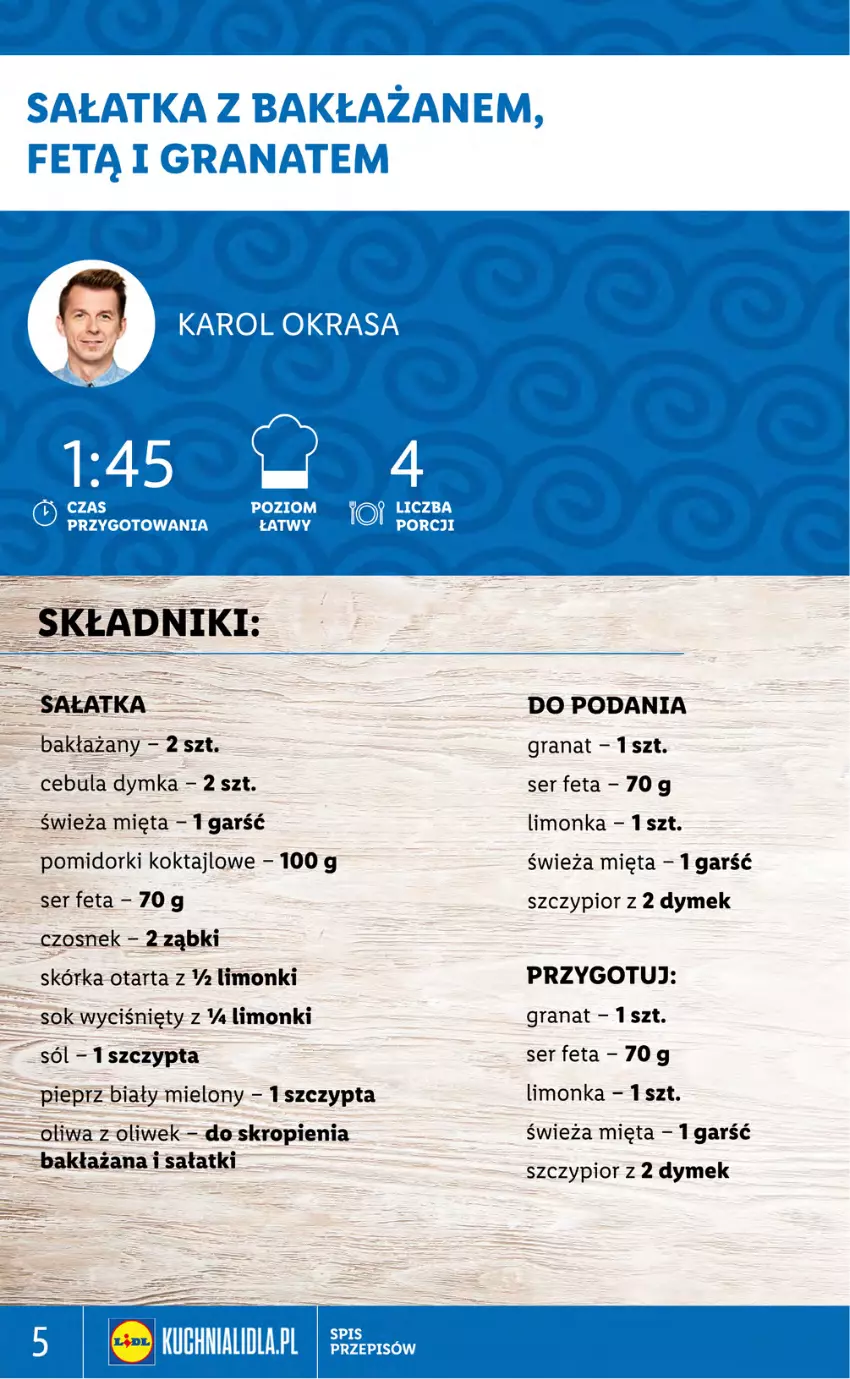 Gazetka promocyjna Lidl - KATALOG TYDZIEŃ WYSP GRECKICH - ważna 05.02 do 05.02.2022 - strona 9 - produkty: Cebula, Czosnek, Feta, Gra, Granat, Limonka, Mięta, Oliwa z oliwek, Pieprz, Pomidorki, Por, Sałat, Sałatka, Ser, Sok, Sól, Tarta