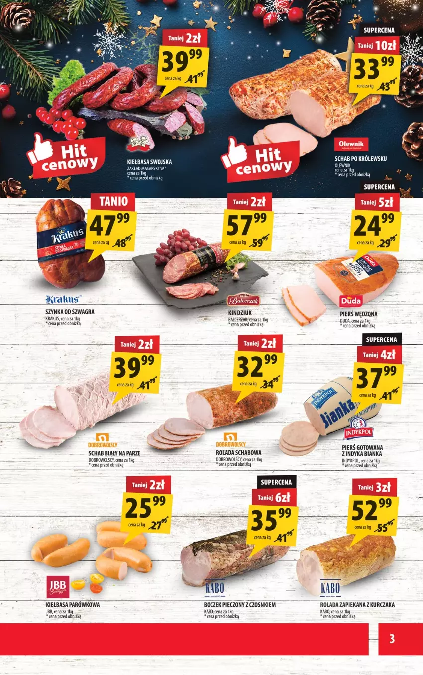 Gazetka promocyjna Arhelan - Gazetka - ważna 05.12 do 14.12.2025 - strona 3 - produkty: Bianka, Boczek, Boczek pieczony, Gra, Kiełbasa, Kindziuk, Krakus, Kurczak, Piec, Rolada, Szynka