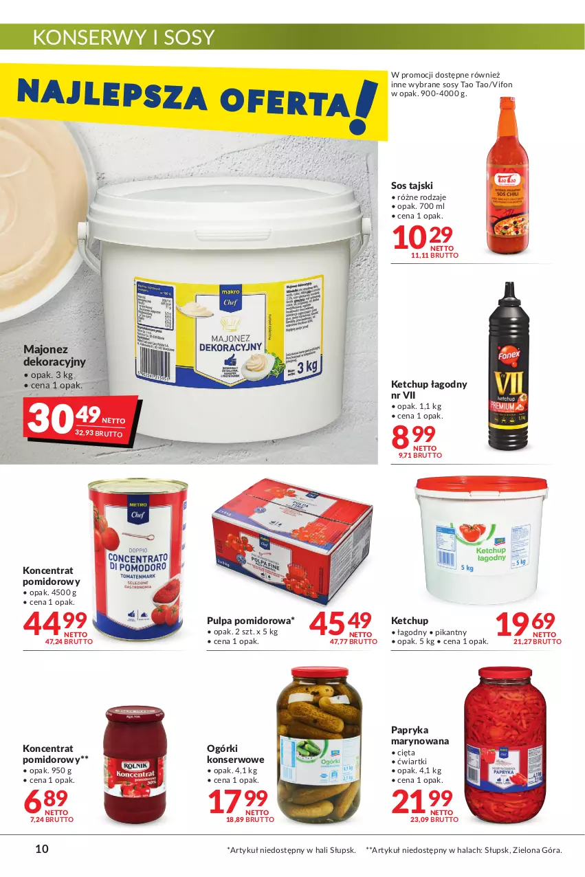 Gazetka promocyjna Makro - [Oferta promocyjna] Artykuły spożywcze i przemysłowe - ważna 08.02 do 21.02.2022 - strona 10 - produkty: Ketchup, Koncentrat pomidorowy, Majonez, Ogórki konserwowe, Papryka, Papryka marynowana, Pulpa pomidorowa, Ser, Sos, Sos tajski