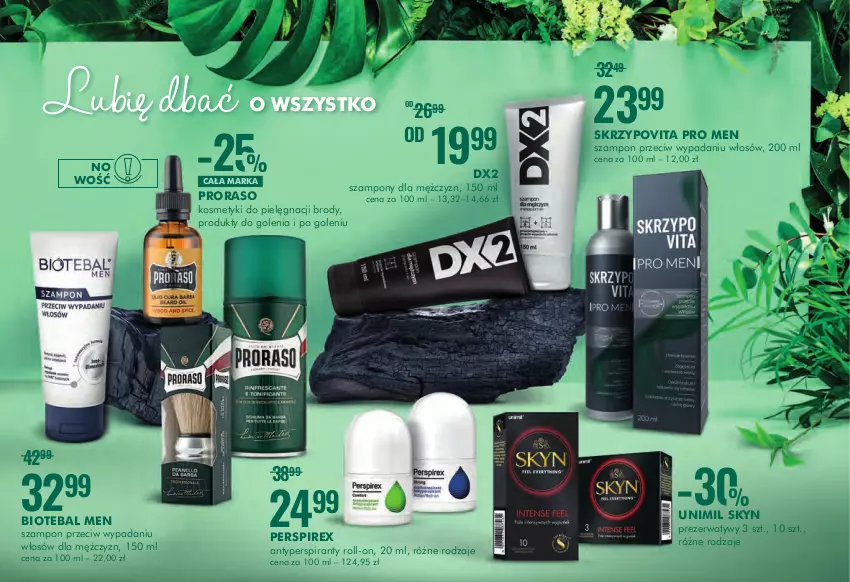 Gazetka promocyjna Super Pharm - Gazetka - ważna 07.04 do 02.05.2022 - strona 15 - produkty: Antyperspirant, BIOTEBAL, DX2, Kosmetyki do pielęgnacji, Prezerwatyw, Skyn, Szampon, Unimil