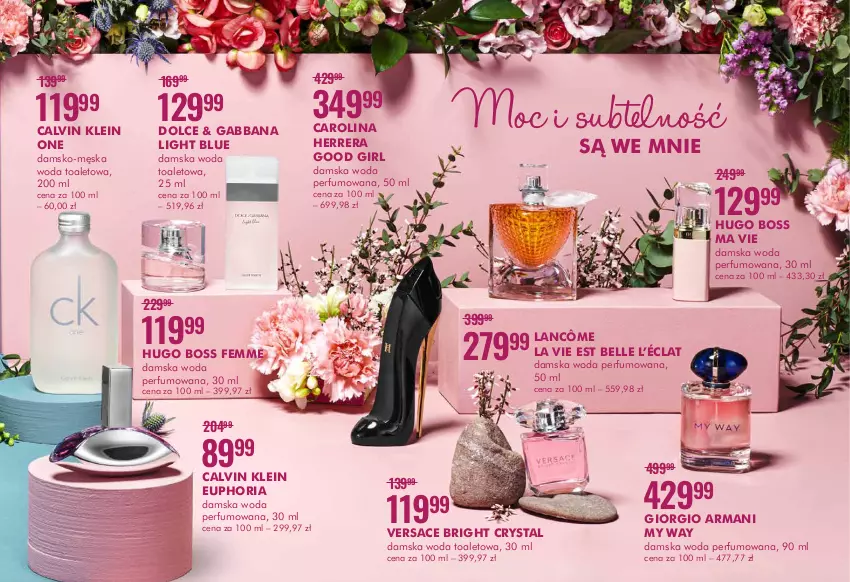 Gazetka promocyjna Super Pharm - Gazetka - ważna 07.04 do 02.05.2022 - strona 3 - produkty: Bell, Calvin Klein, Carolina Herrera, Giorgio Armani, Hugo Boss, Lancôme, Perfum, Versace, Woda, Woda perfumowana, Woda toaletowa