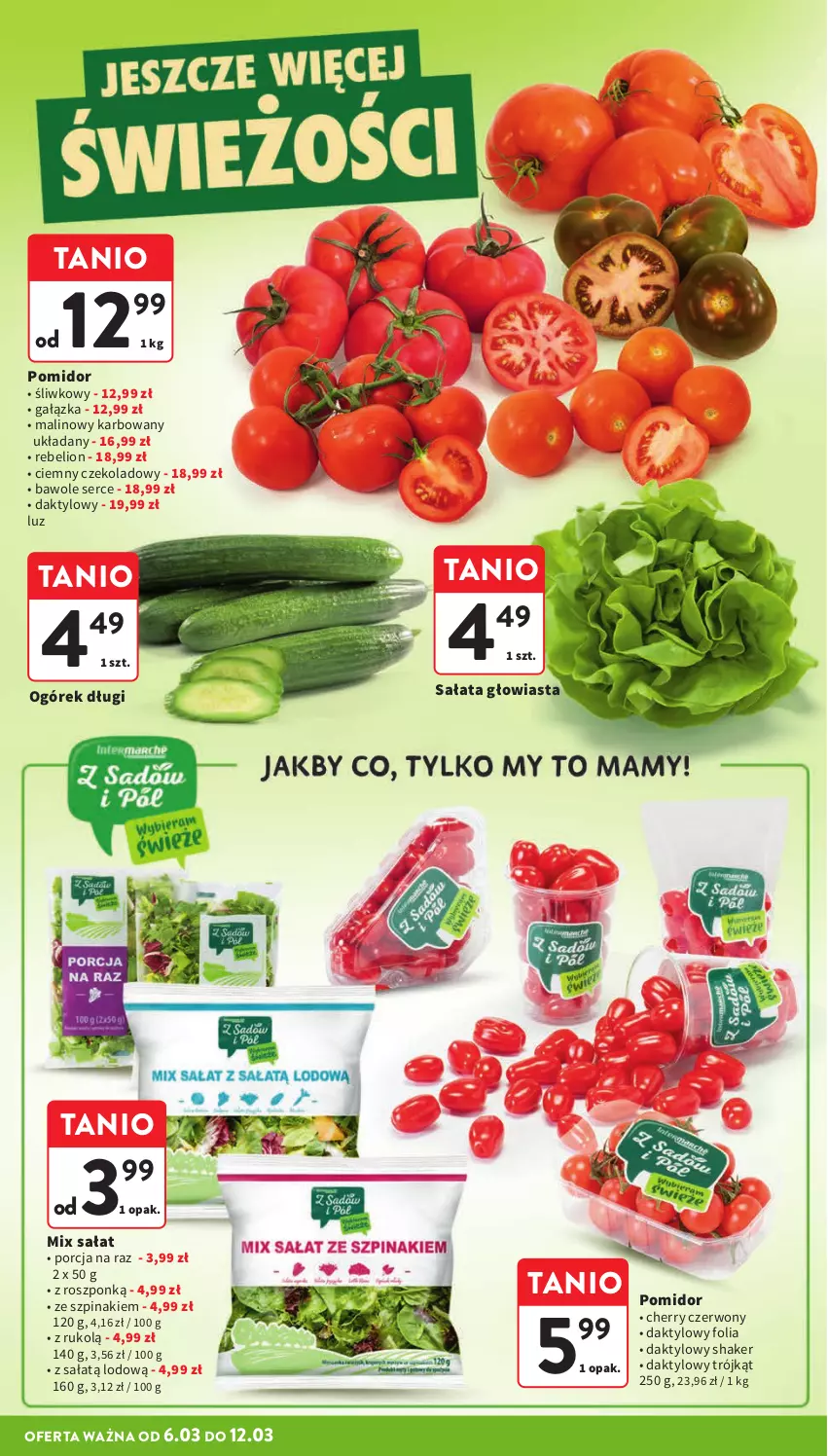 Gazetka promocyjna Intermarche - Gazetka Intermarche - ważna 06.03 do 12.03.2025 - strona 12 - produkty: Lion, Ogórek, Por, Sałat, Ser, Szpinak