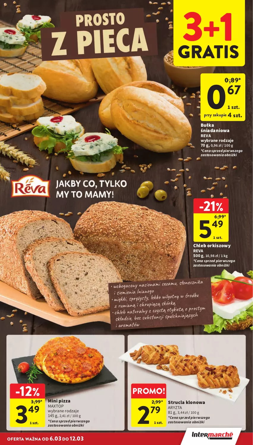 Gazetka promocyjna Intermarche - Gazetka Intermarche - ważna 06.03 do 12.03.2025 - strona 21 - produkty: Bułka, Chleb, Danio, Gra, Pizza, Strucla, Top