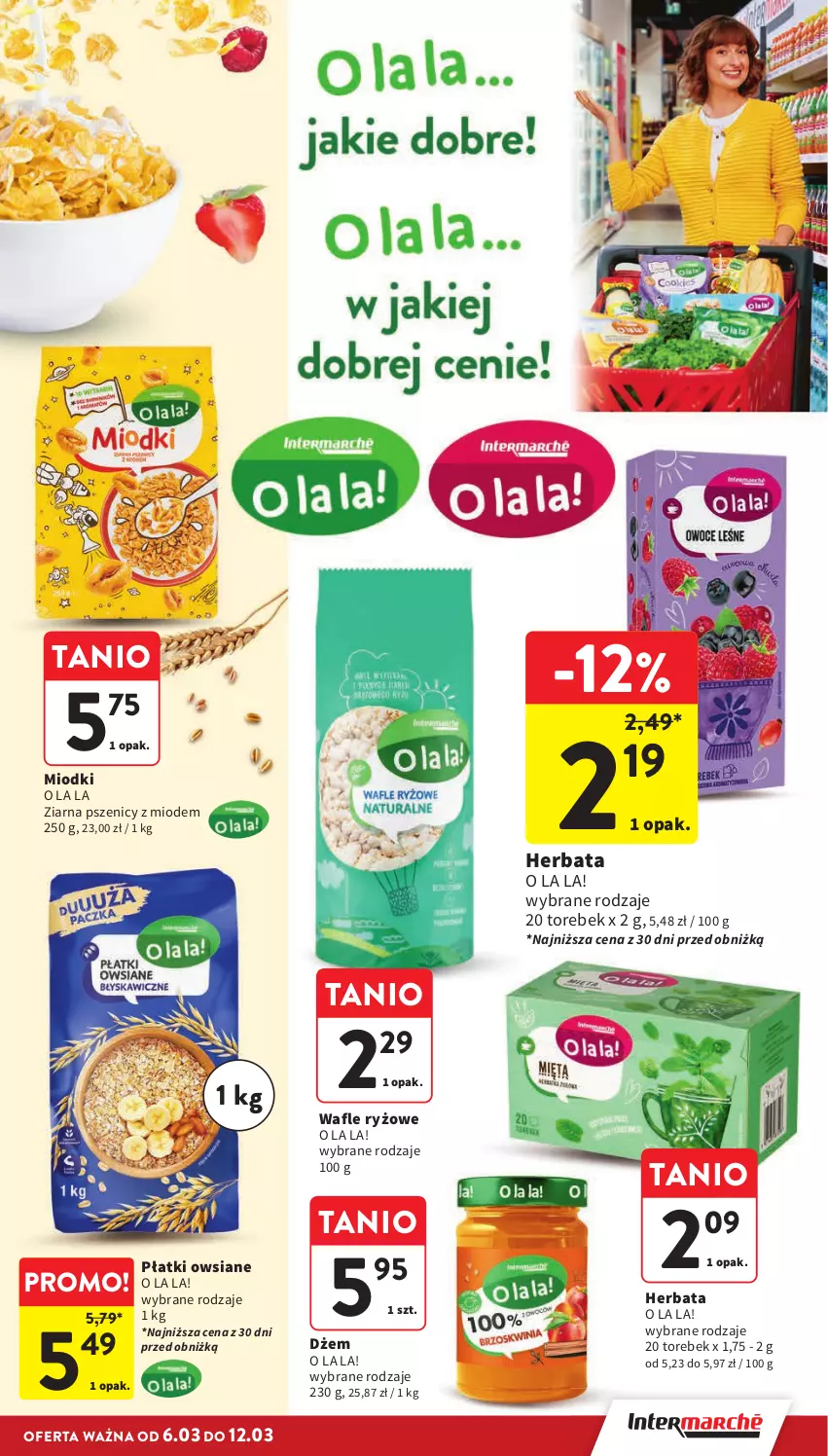 Gazetka promocyjna Intermarche - Gazetka Intermarche - ważna 06.03 do 12.03.2025 - strona 25 - produkty: Dżem, Herbata, Płatki owsiane, Ryż, Wafle