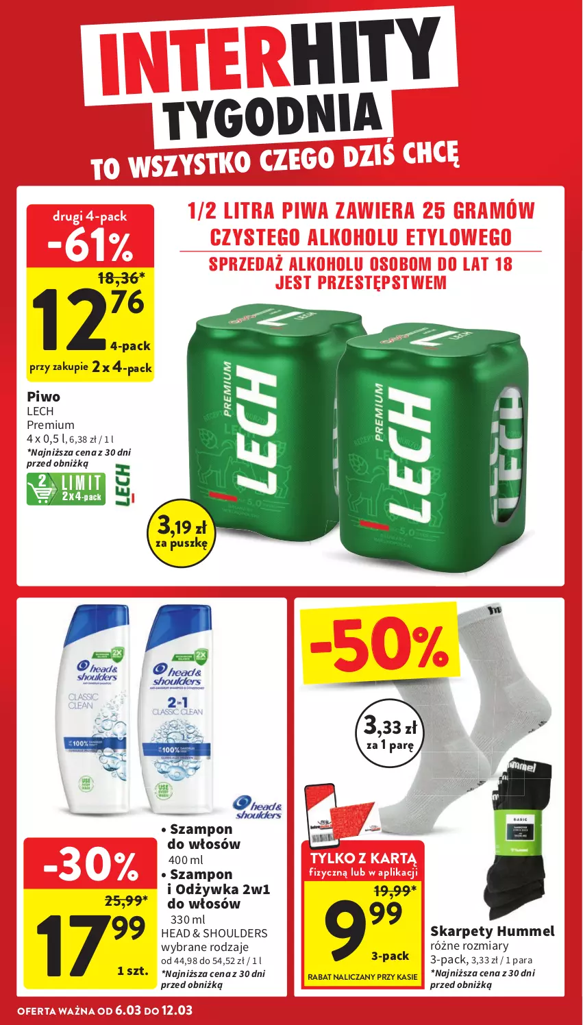 Gazetka promocyjna Intermarche - Gazetka Intermarche - ważna 06.03 do 12.03.2025 - strona 6 - produkty: Gra, Karp, Lech Premium, Odżywka, Piwa, Piwo, Szampon