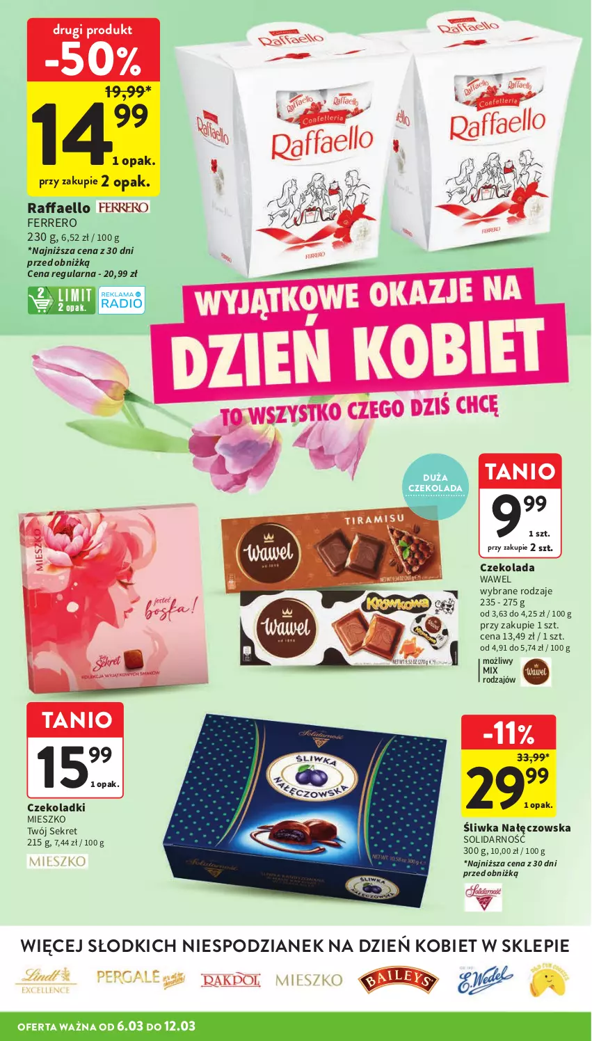 Gazetka promocyjna Intermarche - Gazetka Intermarche - ważna 06.03 do 12.03.2025 - strona 8 - produkty: Czekolada, Fa, Ferrero, Kret, Raffaello, Wawel