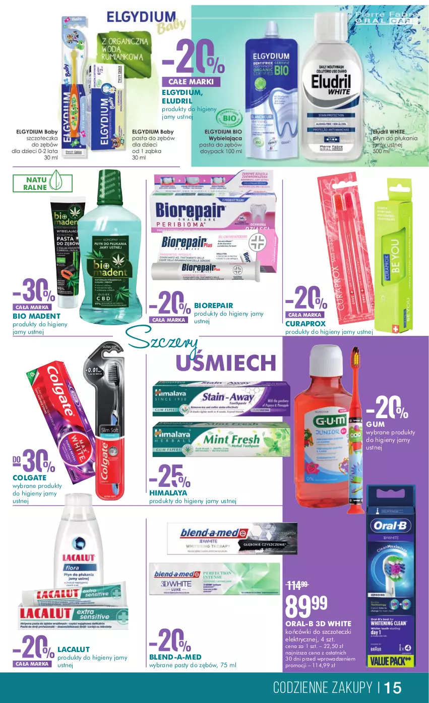 Gazetka promocyjna Super Pharm - Gazetka - ważna 02.03 do 15.03.2023 - strona 15 - produkty: Biorepair, Blend-a-Med, Colgate, Curaprox, Elgydium, Himalaya, Końcówki do szczoteczk, Lacalut, LG