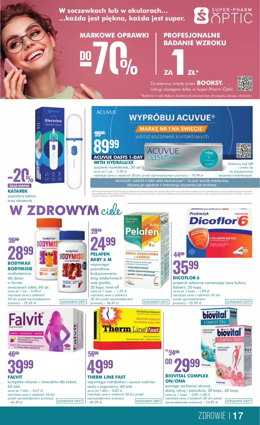 Gazetka promocyjna Super Pharm - Gazetka - ważna 02.03 do 15.03.2023 - strona 17 - produkty: Biovital, Body, Bodymax, Dicoflor, Dzieci, Fa, Soczewki kontaktowe, Suplement diety, Therm Line, Zdrowie