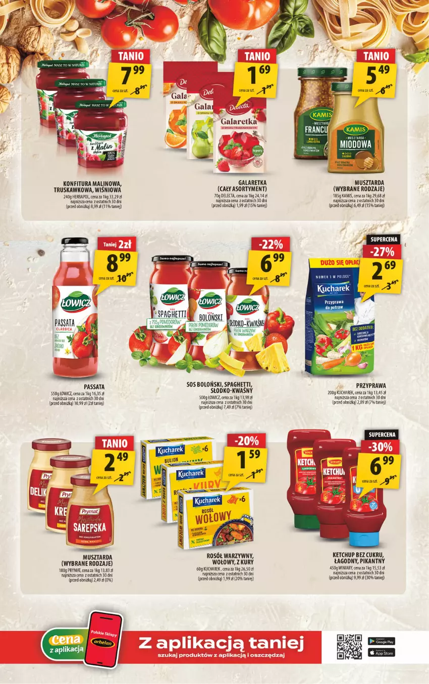 Gazetka promocyjna Arhelan - Gazetka - ważna 10.08 do 23.08.2026 - strona 9 - produkty: Delecta, Gala, Galaretka, Gin, Herbapol, Kamis, Ketchup, Konfitura, Kucharek, Mus, Musztarda, Prymat, Przyprawa do potraw, Rosół, Spaghetti, Winiary
