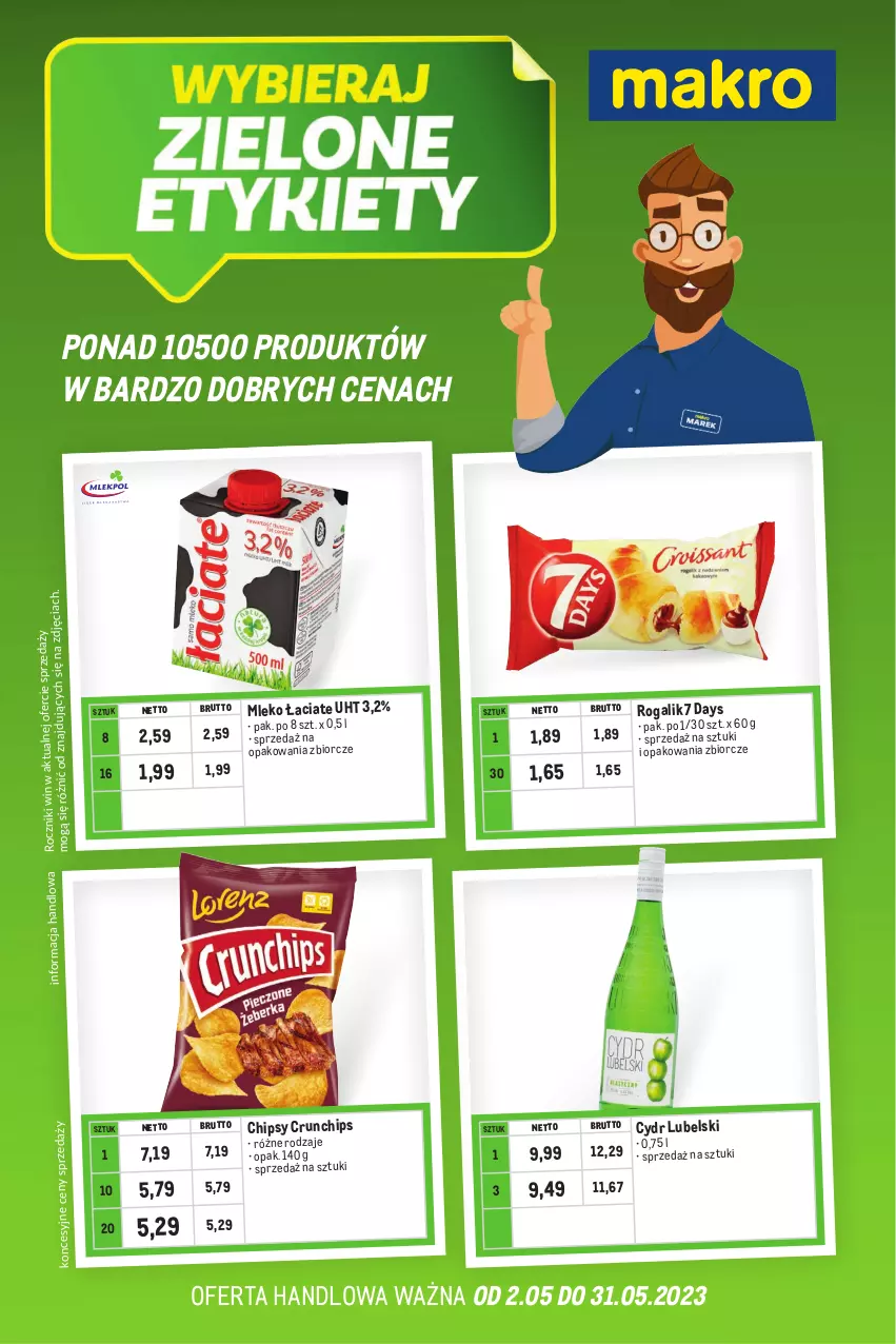 Gazetka promocyjna Makro - Kupujesz więcej płacisz mniej - oferta z alkoholem - ważna 02.05 do 31.05.2023 - strona 1 - produkty: 7 Days, Chipsy, Crunchips, Mleko, Rogal