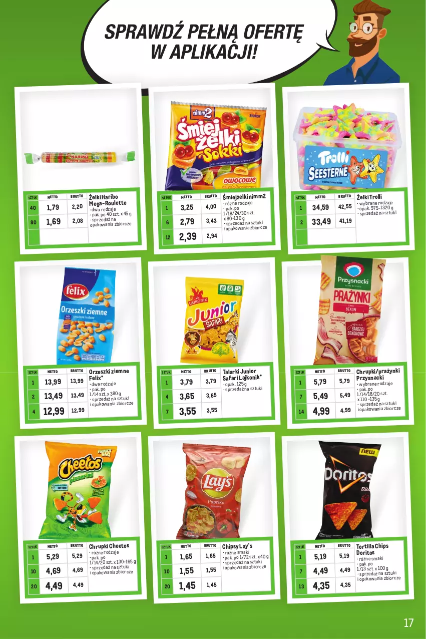 Gazetka promocyjna Makro - Kupujesz więcej płacisz mniej - oferta z alkoholem - ważna 02.05 do 31.05.2023 - strona 17 - produkty: Cheetos, Chipsy, Chrupki, Fa, Felix, Haribo, Lajkonik, Lay’s, Nimm2, Orzeszki, Orzeszki ziemne, Przysnacki, Tortilla, Tortilla Chips