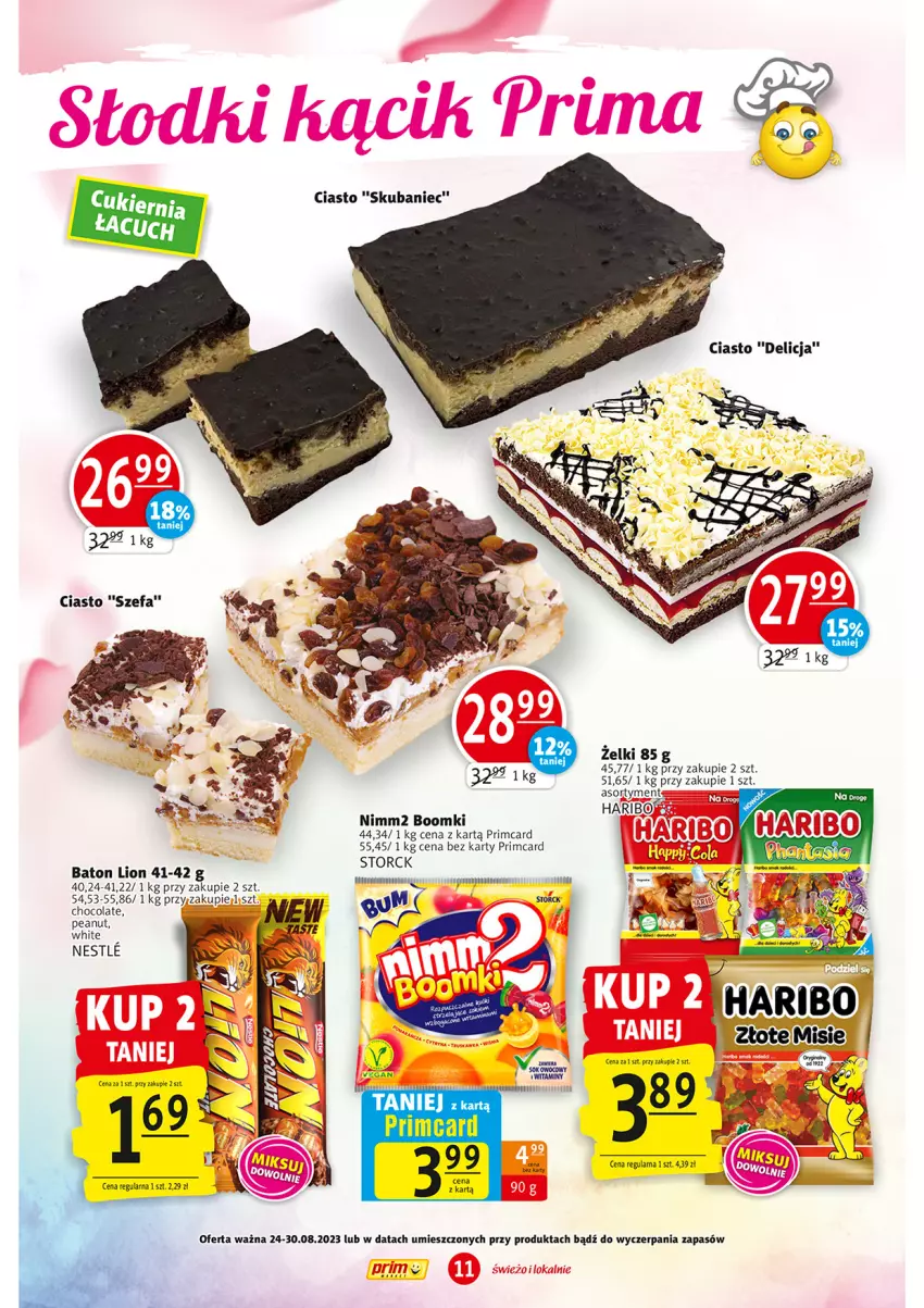 Gazetka promocyjna Prim Market - ważna 24.08 do 30.08.2023 - strona 11 - produkty: Baton, Fa, Haribo, Nimm2, Por, Sos